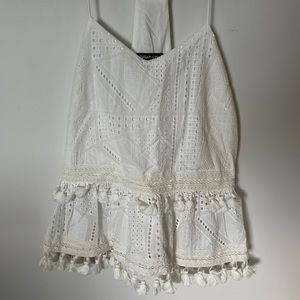 White Tassel Tank